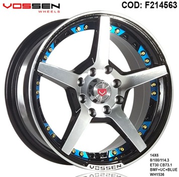 AROS # 14X6 8X100-114 ET30 BMF-BL WH1536